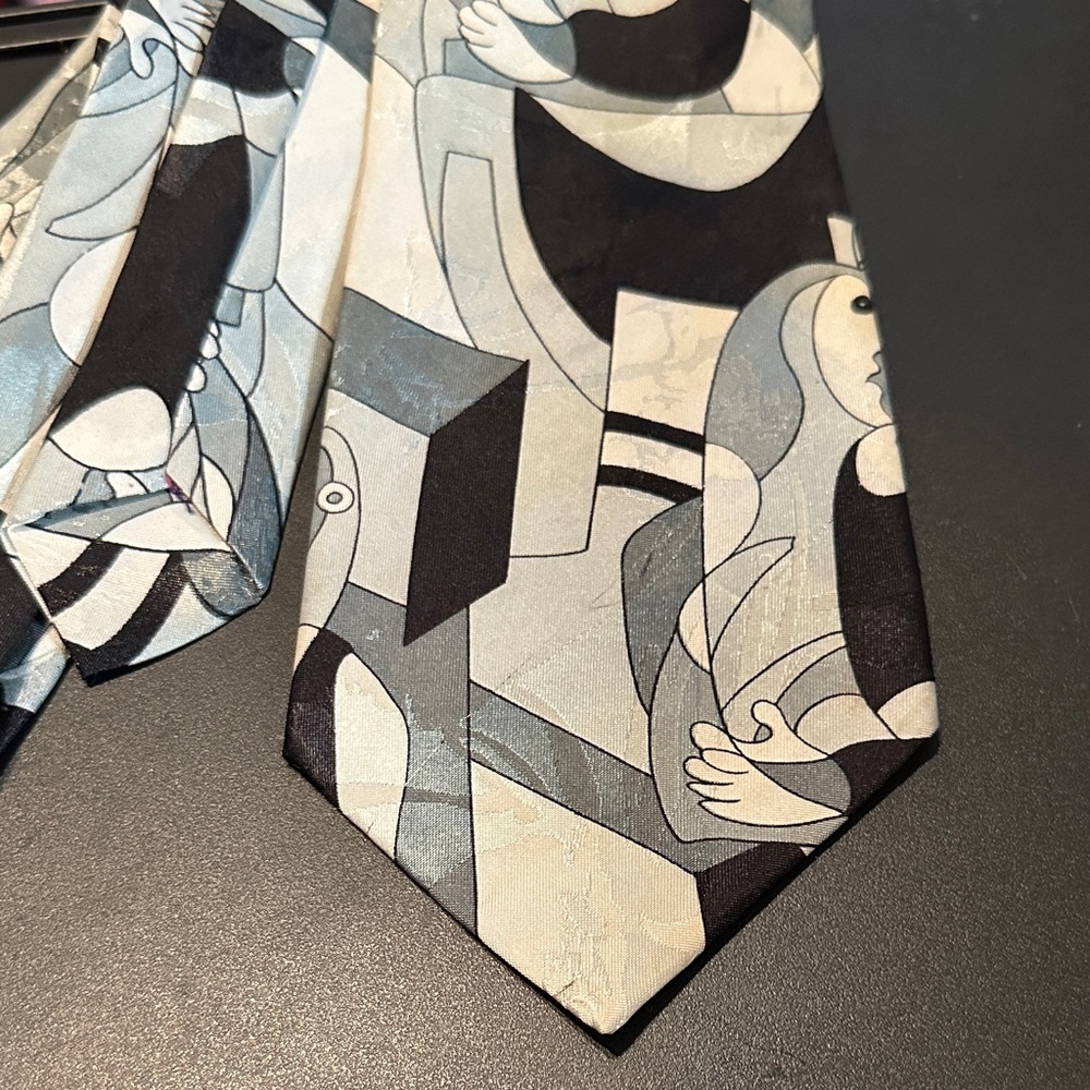 Peacock silk trading Face abstract monochrome Patterned Tie
